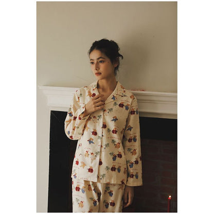 Soft Loungewear Set with Rabbit Print
