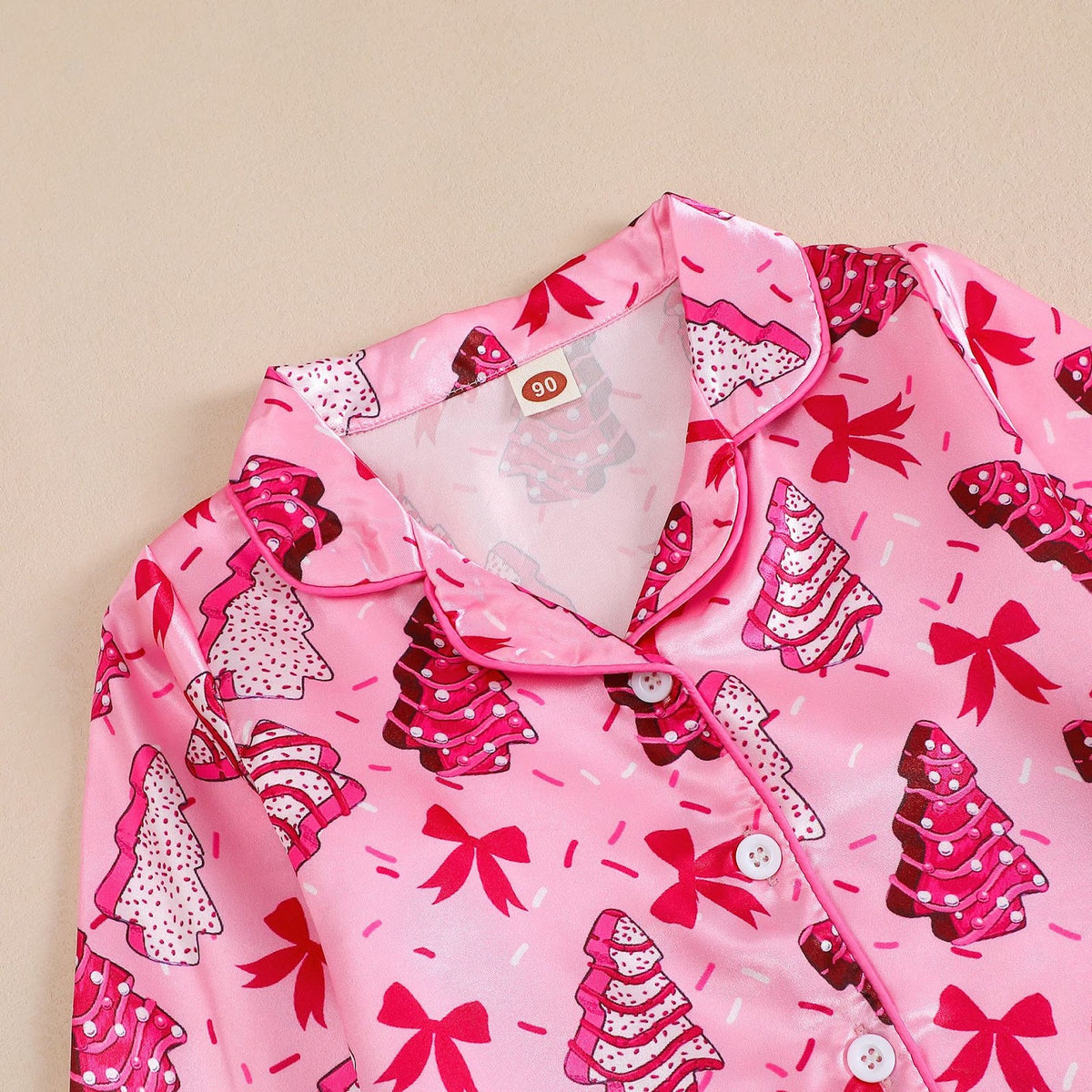 Girls' Pajama Set, Long Sleeve, with Collar