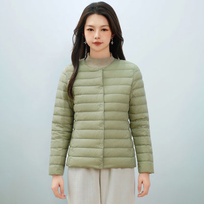 Light women's down jacket, simple design
