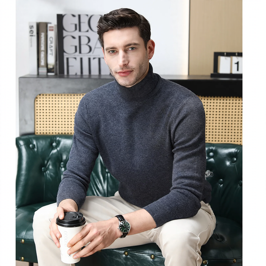 Men's turtleneck sweater made of 100% merino wool