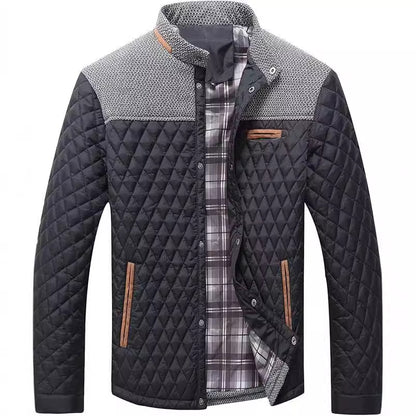 Men's padded jacket, checked, for leisure and sport