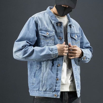 Padded denim jacket for men