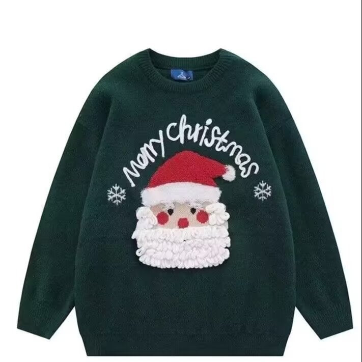 Christmas sweater for men, round neck, motif