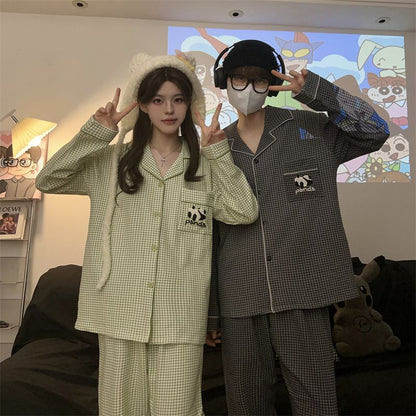 Striped pajama two-piece set for women and men
