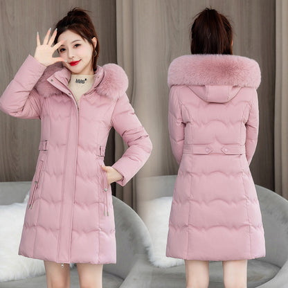 Women’s quilted jacket, mid-length, with double zipper
