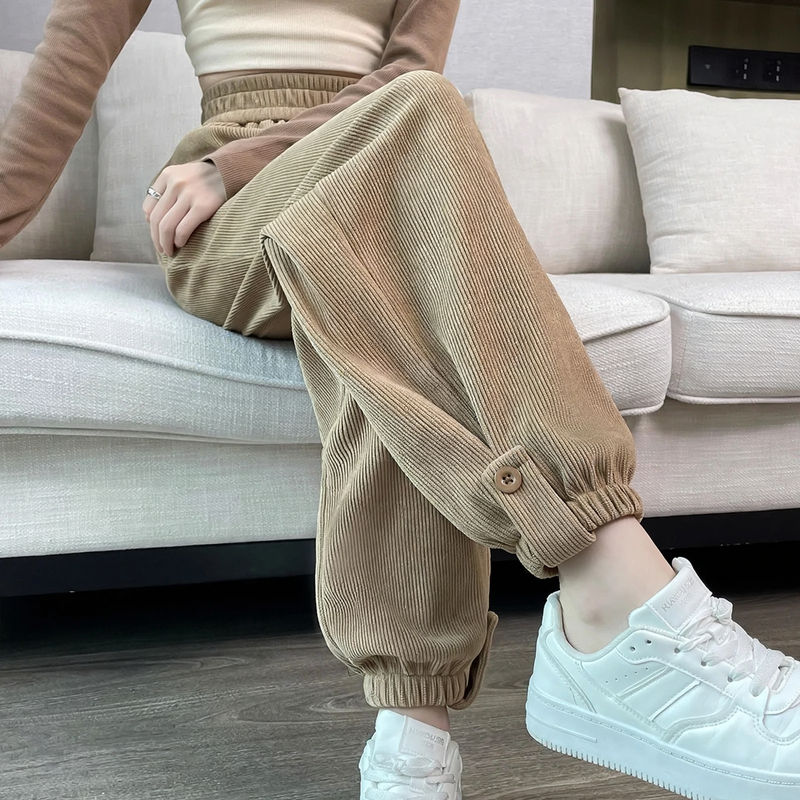 Ladies Cord Cargo Pants, casual fit