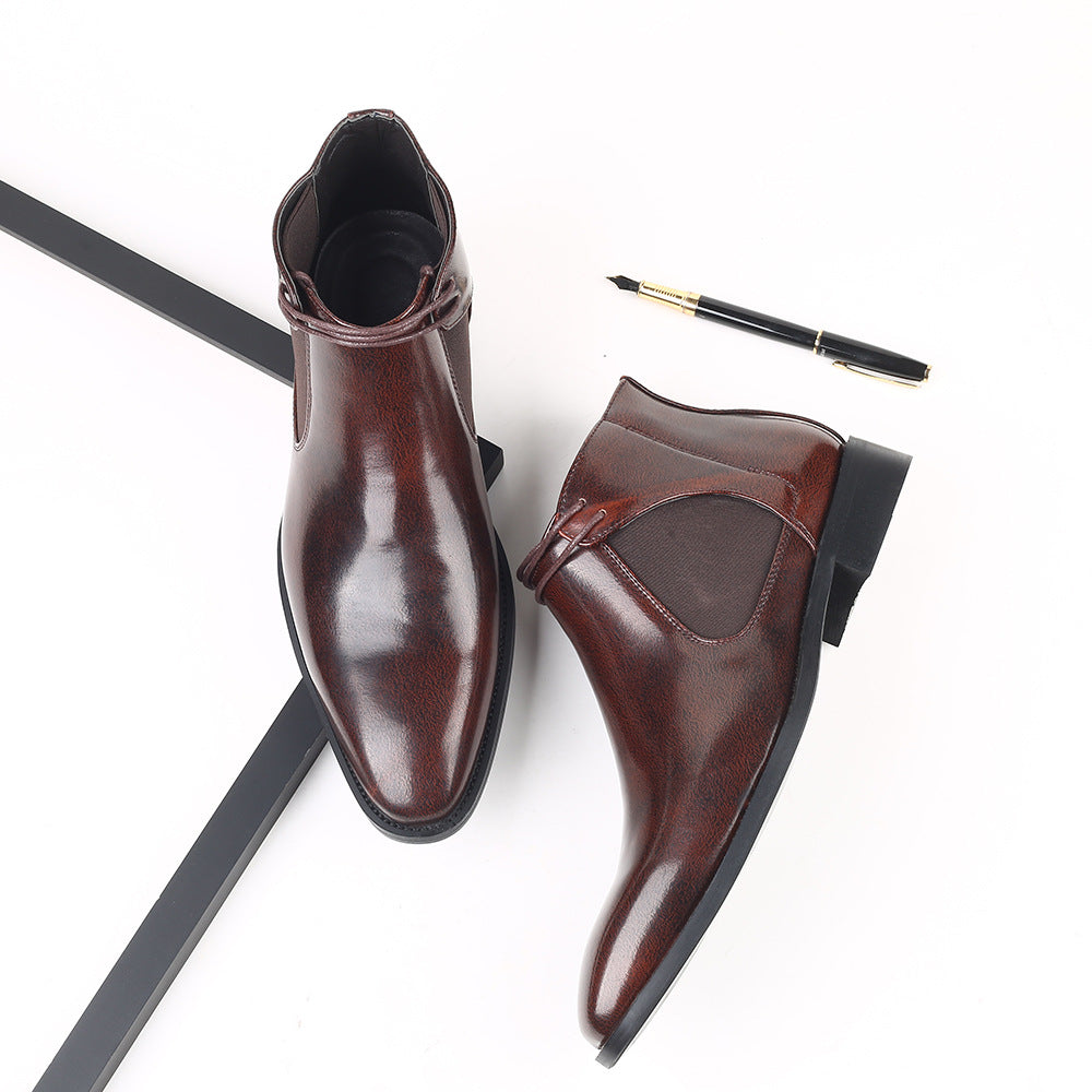 Chelsea boots, PU leather, non-slip, square toe