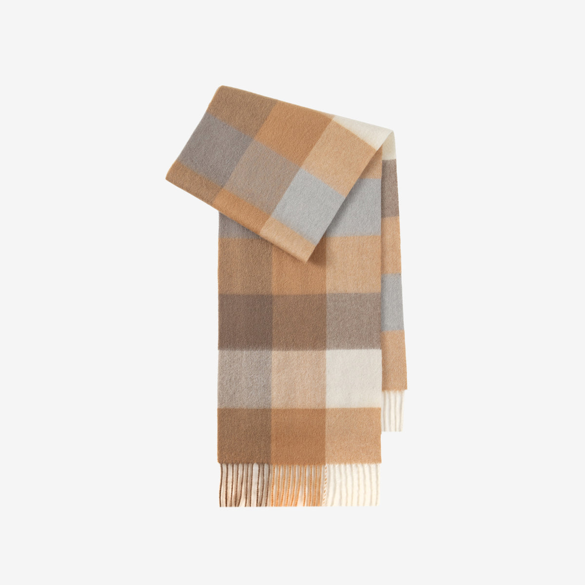 Checked wool scarf, 100% wool, 180x30 cm
