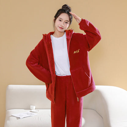 Padded Flannel Loungewear Set for Women