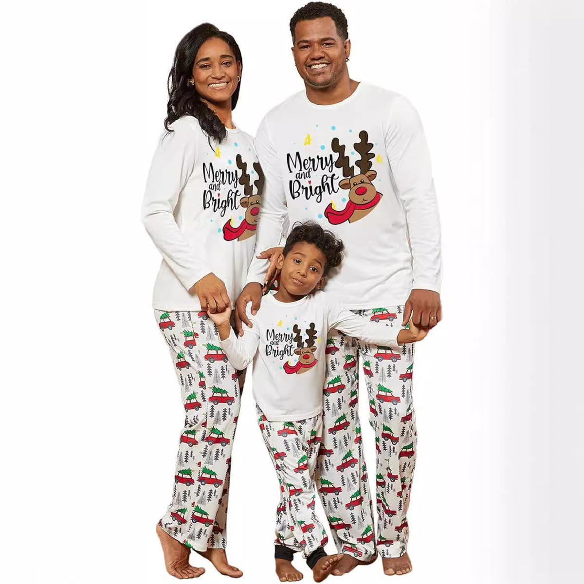 Christmas Family Pajama Set with Print Design