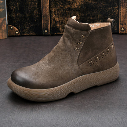 Men's Chelsea boots made of real leather, lined, with zipper