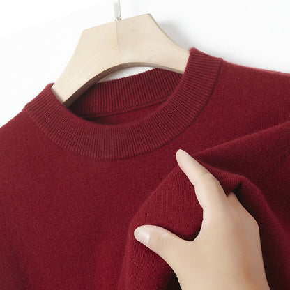 Men's cashmere sweater, solid color, warming