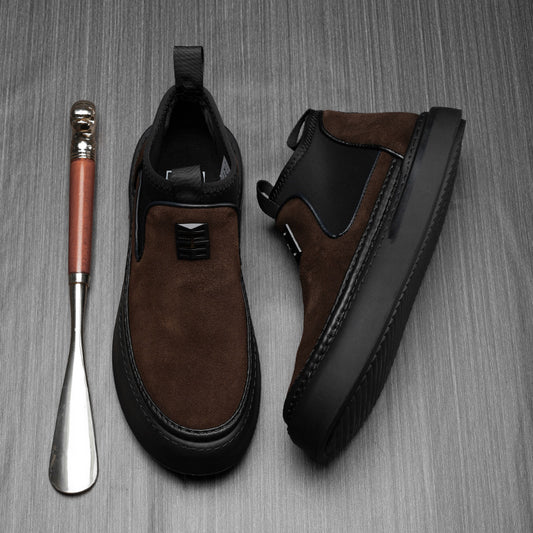 Men's ankle boots, suede look, lined or unlined