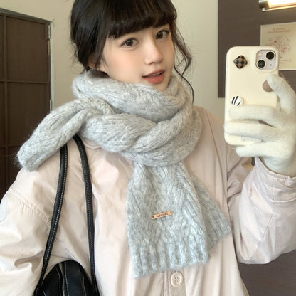 Knitted scarf made of alpaca wool blend, fashionable
