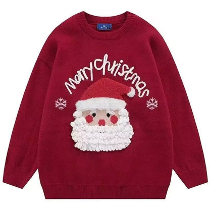 Christmas sweater for men, round neck, motif
