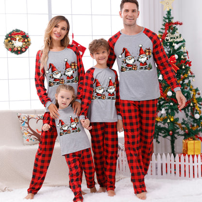 Family Pajama Set with Check Pattern