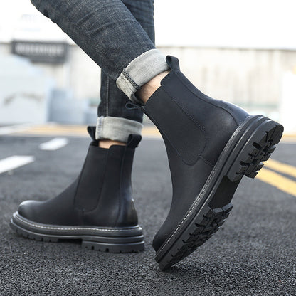 Men's Chelsea boots, lined, non-slip, synthetic leather