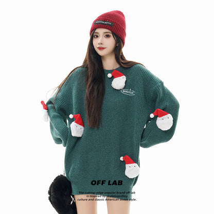 Retro Christmas Knit Sweater for Couples, Thickened