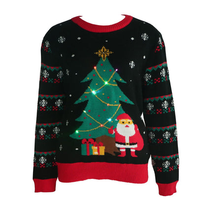 Women's Christmas sweater with 3D Christmas tree motif