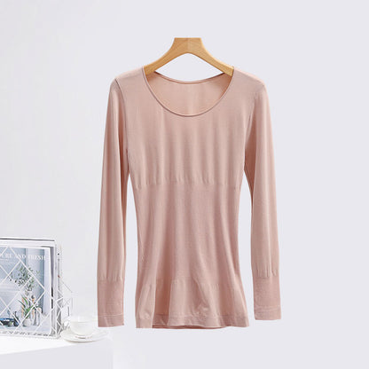 Women's thermal top, fitted, round neck
