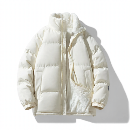 Men's quilted jacket, windproof, stand-up collar, loose