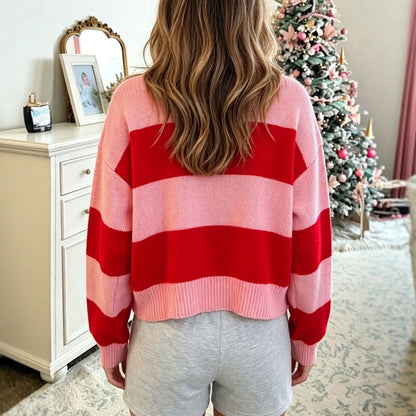 Christmas knitted sweater with letter motif