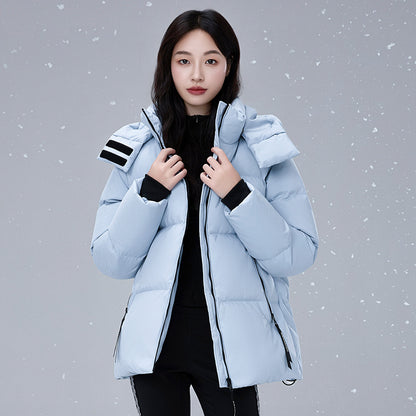 Short, extra thick down jacket for women