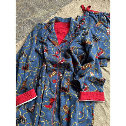 Ladies' house suit with cartoon print, long sleeve