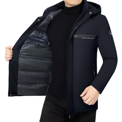 Padded men's winter jacket, business style, easy care