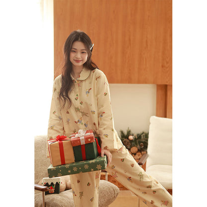 Women's loungewear, cotton, brushed, Christmas motif