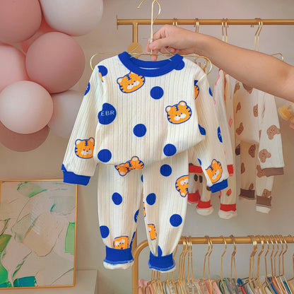 Kids' Pajama Set, Cotton, Jacquard Pattern