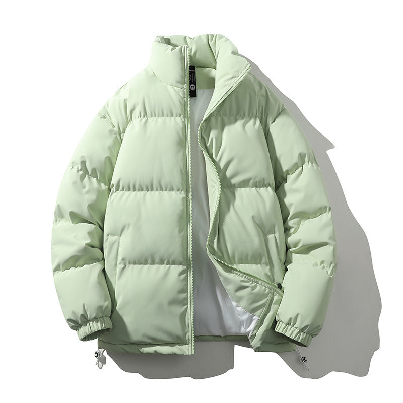 Padded men's quilted jacket with stand-up collar