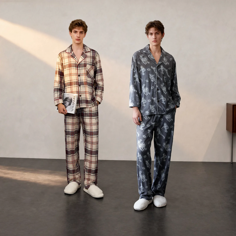 Men's house suit, lined, double-sided napped