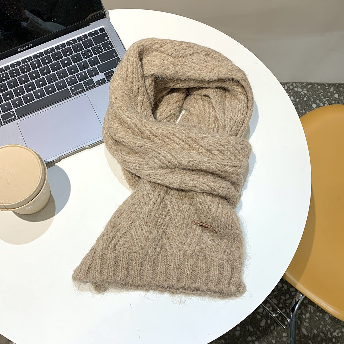 Alpaca wool blended scarf, 24x165cm