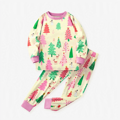 Kids' Pajama Set, Long Sleeve, Christmas Design, Breathable
