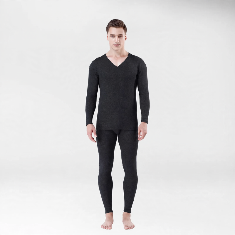Men's thermal underwear set, seamless, lined