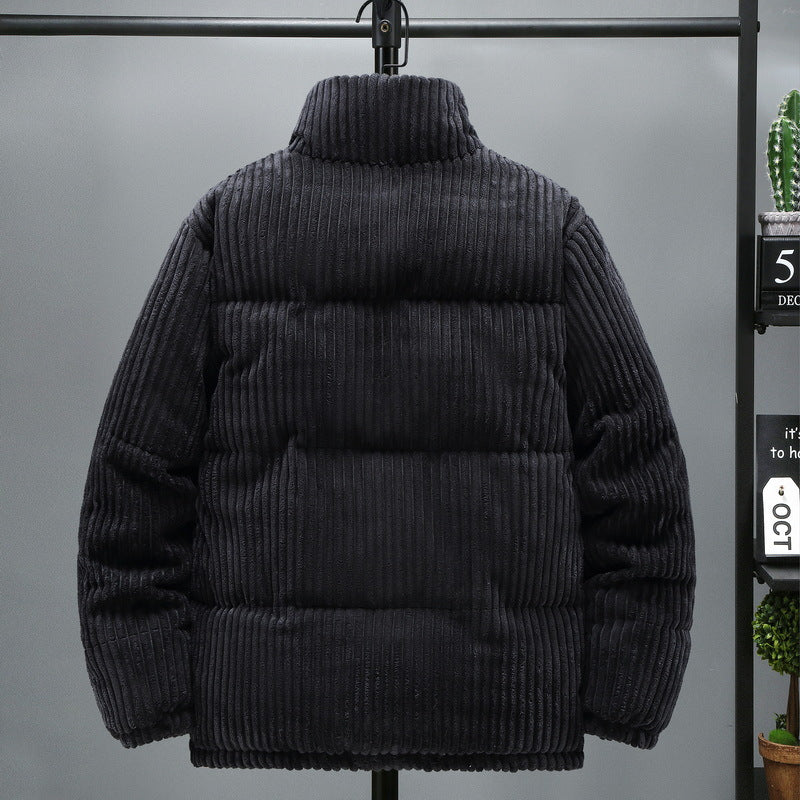 Men's winter jacket, cord, stand collar, padded