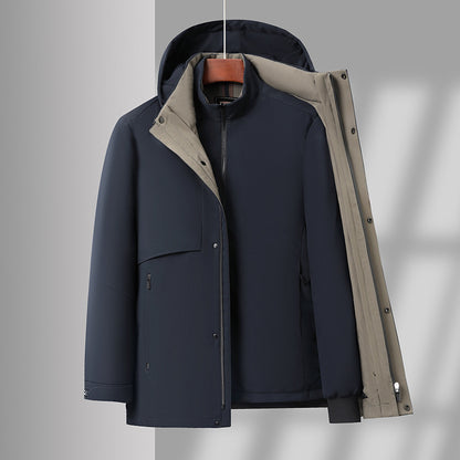 Men's down jacket with removable lining