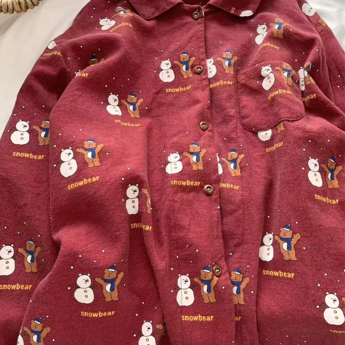 Women's Pajama Set, Flannel Look, Long Sleeve, with Christmas Design
