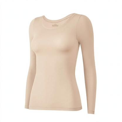 Ladies Thermal Underwear, seamless, solid color, round neck