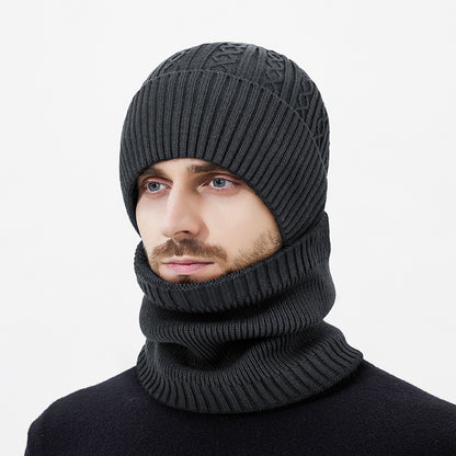 Knit hat and neck warmer set, One size