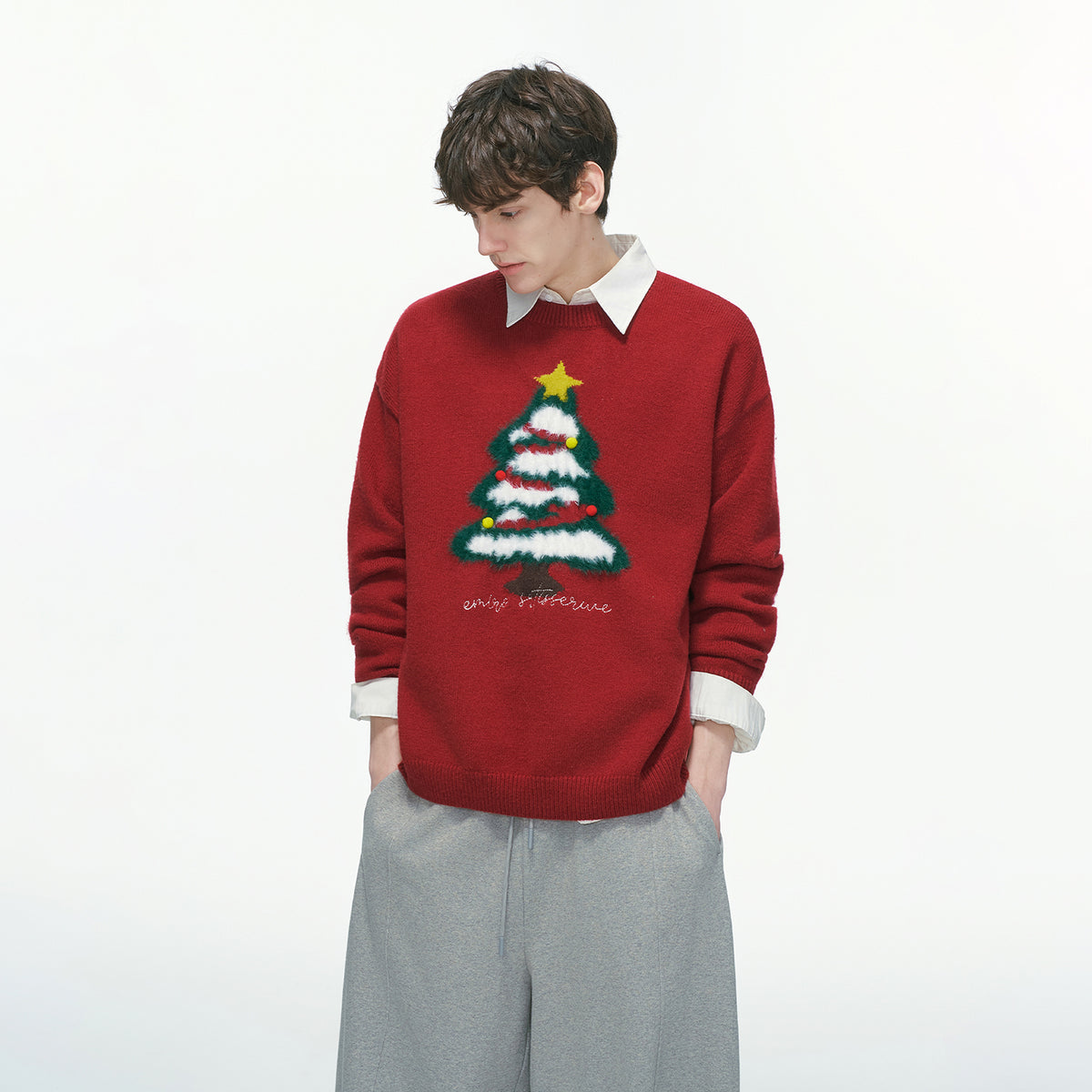 Unisex knitted sweater with Christmas motif