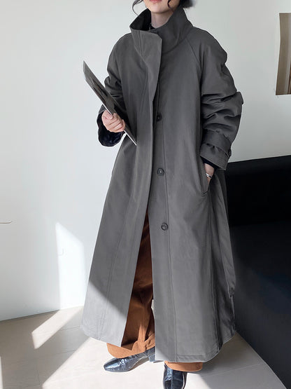 Women's trench coat with down inner lining