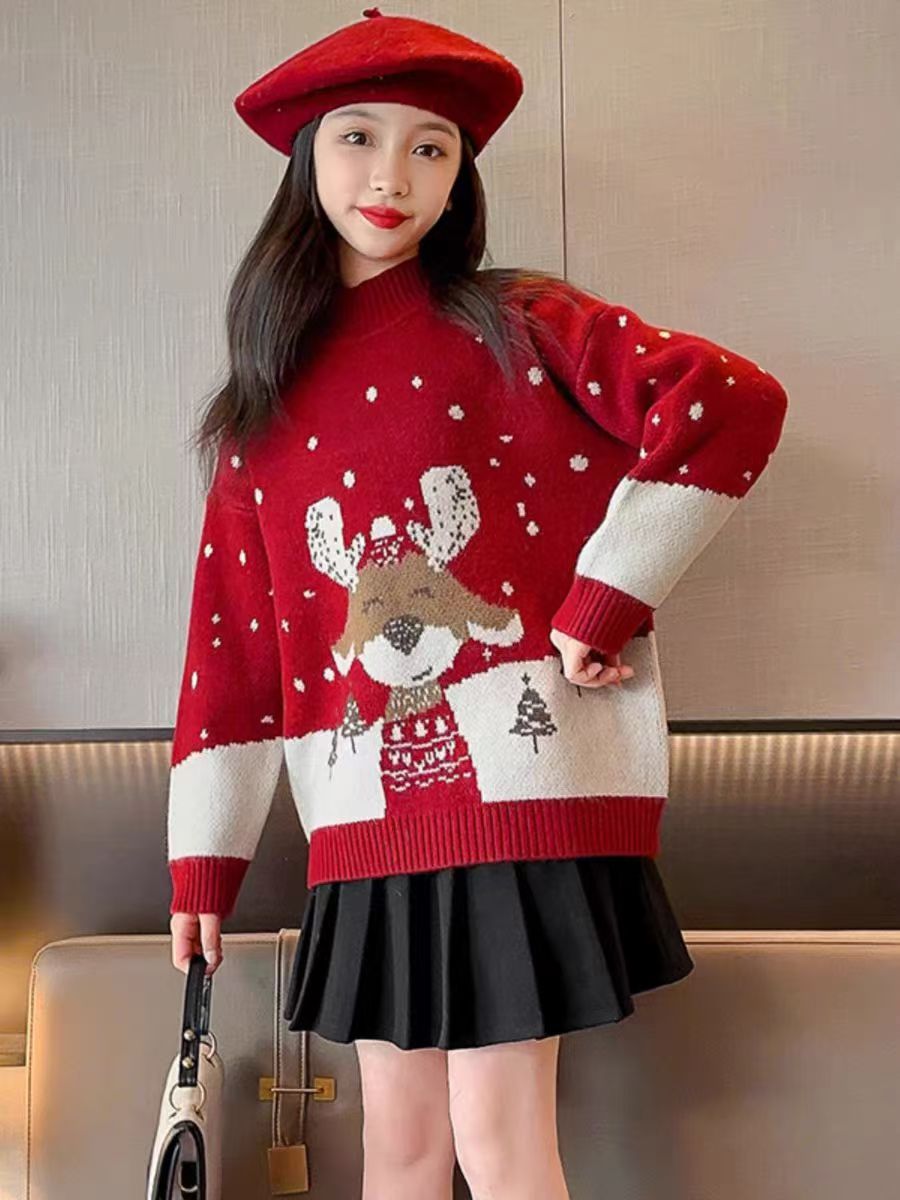 Christmas sweater, round neck, loose fit