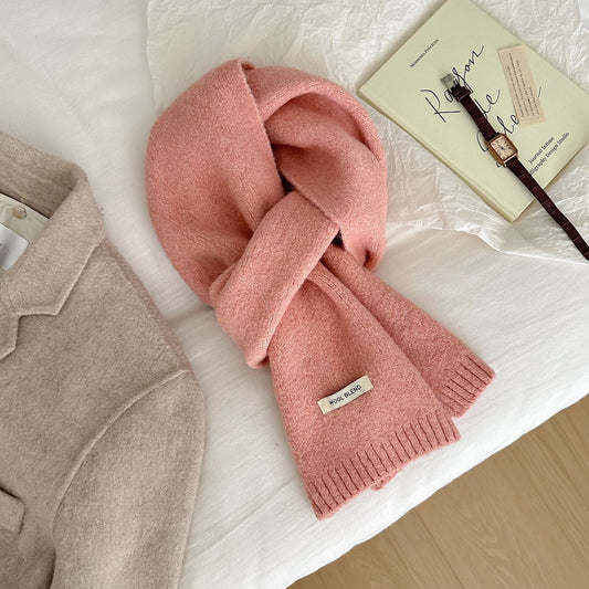 Knitted wool blend scarf, 160x20 cm
