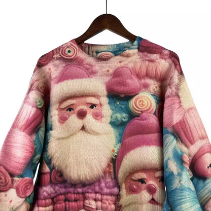 Festive knitted sweater with 3D Christmas design