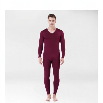 Men's thermal underwear set, seamless, lined