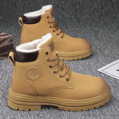Padded men's worker boots, waterproof