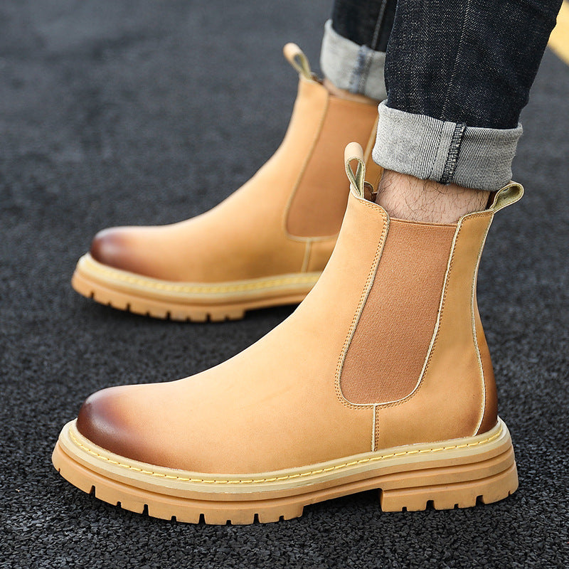 Men's Chelsea boots, lined, non-slip, synthetic leather
