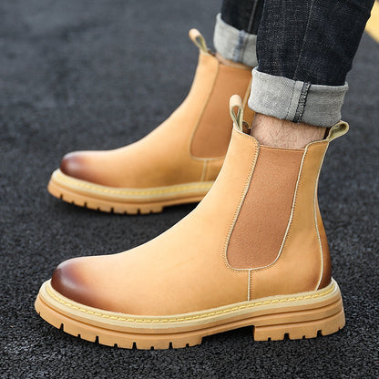 Men's Chelsea boots, lined, non-slip, synthetic leather